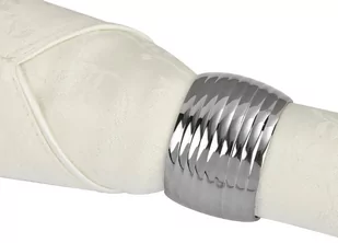 Witek Home Obrączka na serwetę Prążki silver 285585 - Folia, papier śniadaniowy, serwetki - miniaturka - grafika 1