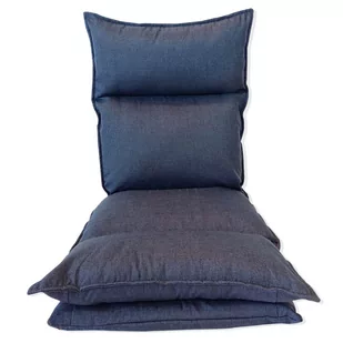 Rebecca Mobili Futon Fotel podłogowy Denim Niebieski Metal Poliester Salon Weranda Relaksująca oszczędność miejsca - Fotele - miniaturka - grafika 1
