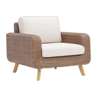 Fotele i krzesła ogrodowe - Naterial Fotel  ogrodowy z poduszką brązowo-beżowy - miniaturka - grafika 1