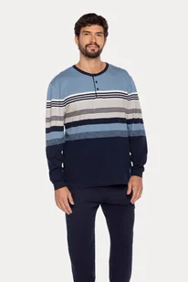 Piżama męska OSCAR L Niebieski - Piżamy męskie - miniaturka - grafika 1