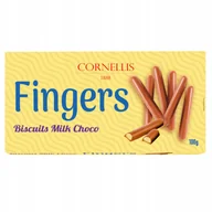 Ciastka - CORNELLIS Fingers Kruche Paluszki w Mlecznej Czekoladzie Przekąska 100 G - miniaturka - grafika 1