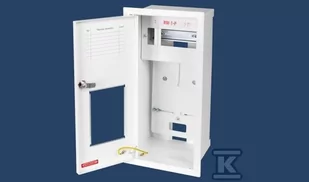 Rozdzielnica RW-1P"Z"O/E P/T licznikowa 1F+miejsce na 6 zabezpieczeń drzwi z zamkiem i okienkiem-płytka - Rozdzielnie elektryczne - miniaturka - grafika 1
