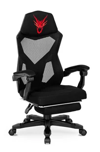 Fotel Gamingowy Czarny Nowoczesny Z Podnóżkiem K4-F09 - Fotele gamingowe - miniaturka - grafika 1