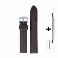 Akcesoria do zegarków - Brązowy pasek 20 mm skórzany DILOY 302.20.02 + GRATIS dwa teleskopy i narzędzie - miniaturka - grafika 1