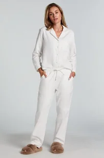 Hunkemöller Flanelowe spodnie od piżamy Biały - Bielizna nocna - miniaturka - grafika 1