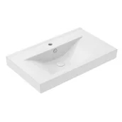 Umywalki - Uptrend Gemini umywalka 80x47 cm prostokątna biała TR4270B - miniaturka - grafika 1