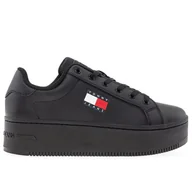 Trampki damskie - Buty Tommy Hilfiger TJW Flatform Ess EN0EN02518-BDS - czarne - miniaturka - grafika 1