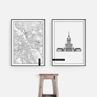 Obrazy i zdjęcia na płótnie - Zestaw 2 plakatów - Plakat Polska - Warszawa - miniaturka - grafika 1