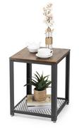 Ławy i stoliki kawowe - Kwadratowy stolik pomocniczy boczny kawowy z półką 55 cm - miniaturka - grafika 1