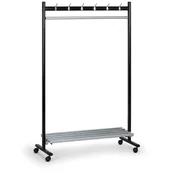 Inne meble biurowe - B2B Partner Metalowy wieszak szeregowy z półką - na kółkach 101700 - miniaturka - grafika 1
