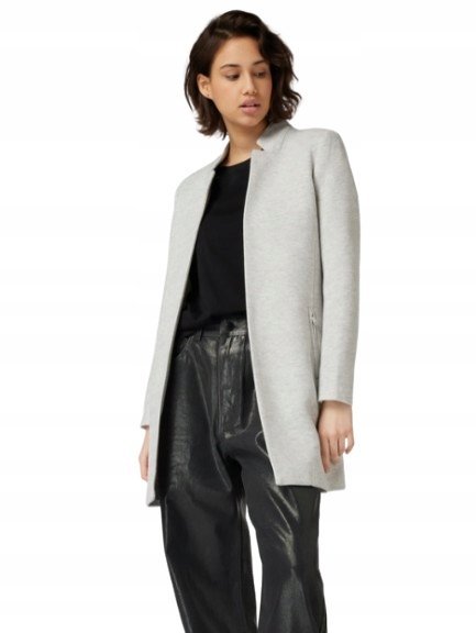 ONLY DAMSKI PŁASZCZ SZARY BEZ ZAPIĘCIA Z KIESZENIAMI S JQA