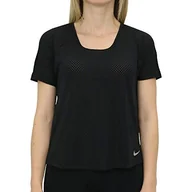 Koszulki i topy damskie - Nike Damski top do biegania Breathe Miler Black/Reflective Silver S - miniaturka - grafika 1