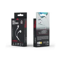 Słuchawki - Maxlife MXEP-04 USB-C białe - miniaturka - grafika 1