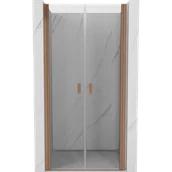 Ścianki i drzwi prysznicowe - Mexen Mist drzwi prysznicowe uchylne 85 cm, transparent, miedź szczotkowana - 8A7-085-000-65-00 - miniaturka - grafika 1