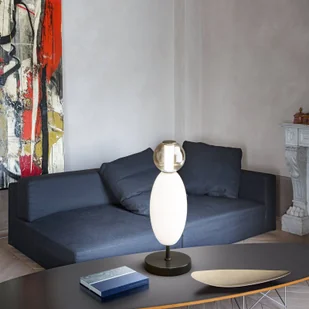 Ideallux Ideal Lux lampa stołowa LED Lumiere, szkło opalowe/szare, wysokość 50 cm - Lampy stojące - miniaturka - grafika 1