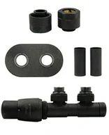 Zawory i kraniki - Zawór termostatyczny 50mm TWINS ciemny grafit strukturalny lewy Cu All in One - miniaturka - grafika 1