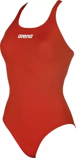 Stroje kąpielowe - Arena damski sportowy Solid Swim Pro kostium kąpielowy, czerwony 2A242 - grafika 1