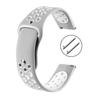 PASEK DO ZEGARKA 22MM – SILIKONOWY – szaro-biały - Akcesoria do smartwatchy - miniaturka - grafika 1