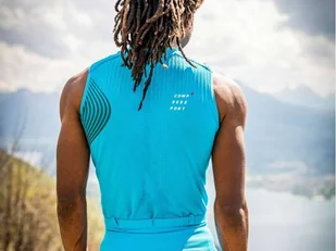 COMPRESSPORT Koszulka kompresyjna do biegania TRAIL POSTURAL TANK TOP hawaiian ocean/shaded - Koszulki sportowe męskie - miniaturka - grafika 6