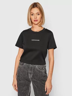 Koszulki i topy damskie - Calvin Klein Jeans T-Shirt J20J217144 Czarny Regular Fit - grafika 1