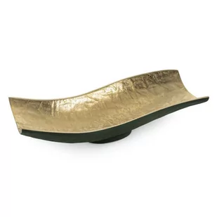 Misa patera metalowa PEDRO 33X15X8 ciemnozielona + złota - Tace i patery - miniaturka - grafika 1