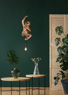 Lampy sufitowe - FIPS R36551079 lampa wisząca złota małpka wspinająca się po przewodzie z oprawką E27 - miniaturka - grafika 1