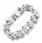 Bransolety męskie - MĘSKA BRANSOLETKA ŁAŃCUCH MOTOCYKLOWY 18MM 21CM - miniaturka - grafika 1