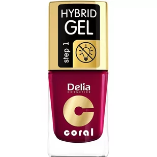 Delia Cosmetics Cosmetics, Coral Hybrid Gel, lakier do paznokci nr 12 bordowy, 11 ml - Lakiery hybrydowe - miniaturka - grafika 1