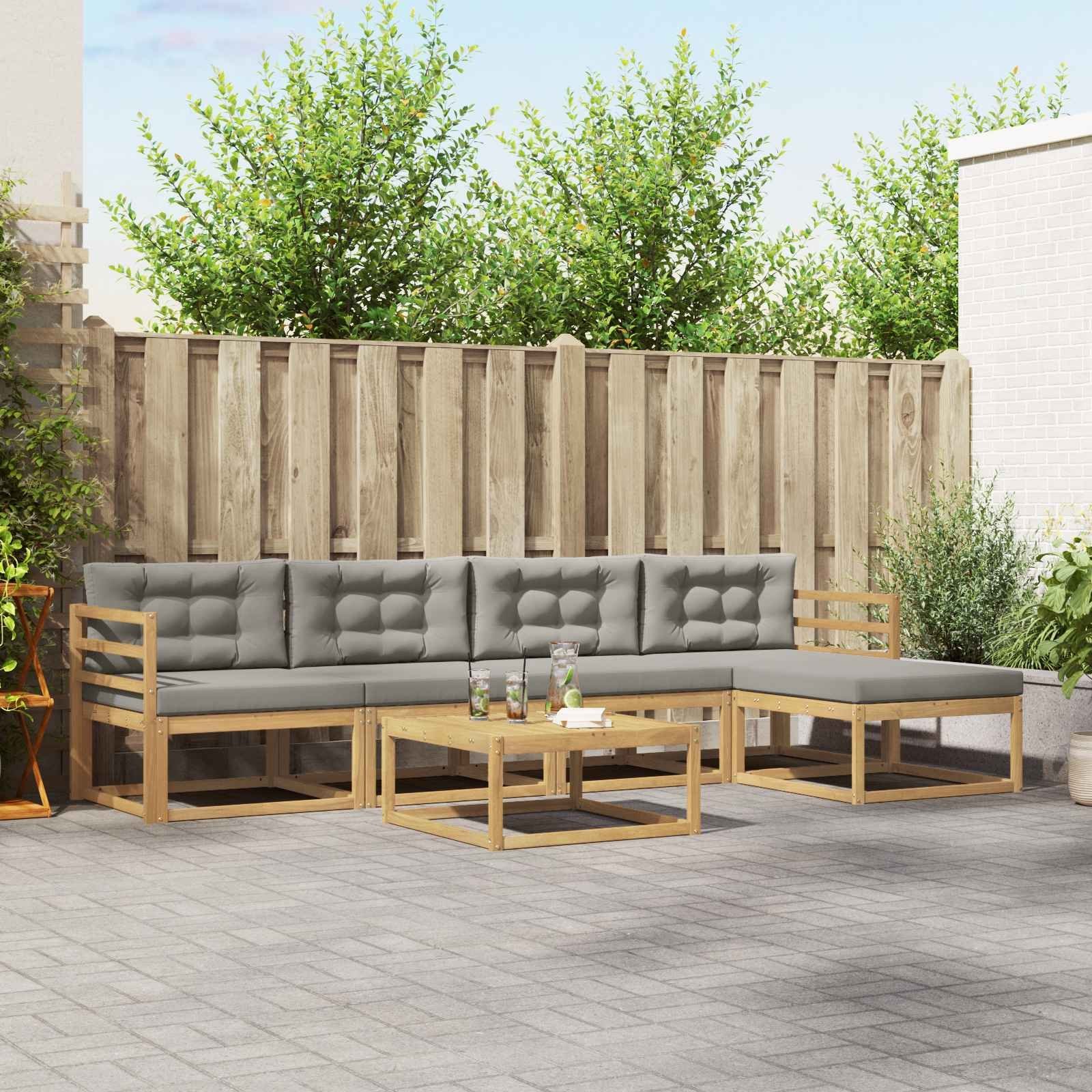 vidaXL Zestaw sof na zewnątrz 6 pcs Biały i jasnoszary 79 x 79 x 37 cm