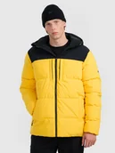 Kurtki męskie - 4F Kurtka puchowa z wypełnieniem syntetycznym męska - żółta XXL - miniaturka - grafika 1