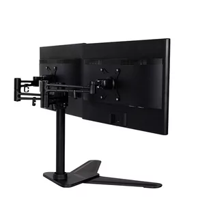 Regulowany uchwyt na 2 monitory, 10KG, wolnostojący, 17"-30", organizer do kabli, 75x75/100x100, czarny - Uchwyty do monitorów - miniaturka - grafika 4