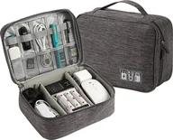 Nerki - OEM Etui Organizer Saszetka na kable, ładowarki szary 1 suwak - miniaturka - grafika 1
