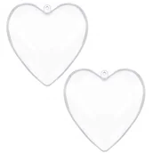 Bombki - Bombki akrylowe 7cm serce plastikowe decoupage zestaw 2 szt. - miniaturka - grafika 1