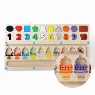 Zabawki sensoryczne - Drewniana gra logiczna planszowa 2w1 zestaw zabawka dla dzieci 3+ ShaGoLand - miniaturka - grafika 1