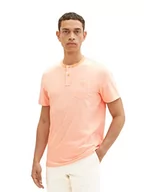 Paski - TOM TAILOR Męski 1036438 T-Shirt, 31994-Melon Orange White Stripe, L, 31994 - melon pomarańczowy biały pasek, L - miniaturka - grafika 1