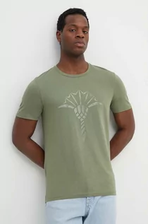 Koszulki męskie - Joop! t-shirt bawełniany Alerio męski kolor zielony z nadrukiem 3004243210017940 - grafika 1