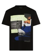 Koszulki męskie - Tom Tailor Denim T-shirt męski Mężczyźni Bawełna czarny nadruk, M - miniaturka - grafika 1