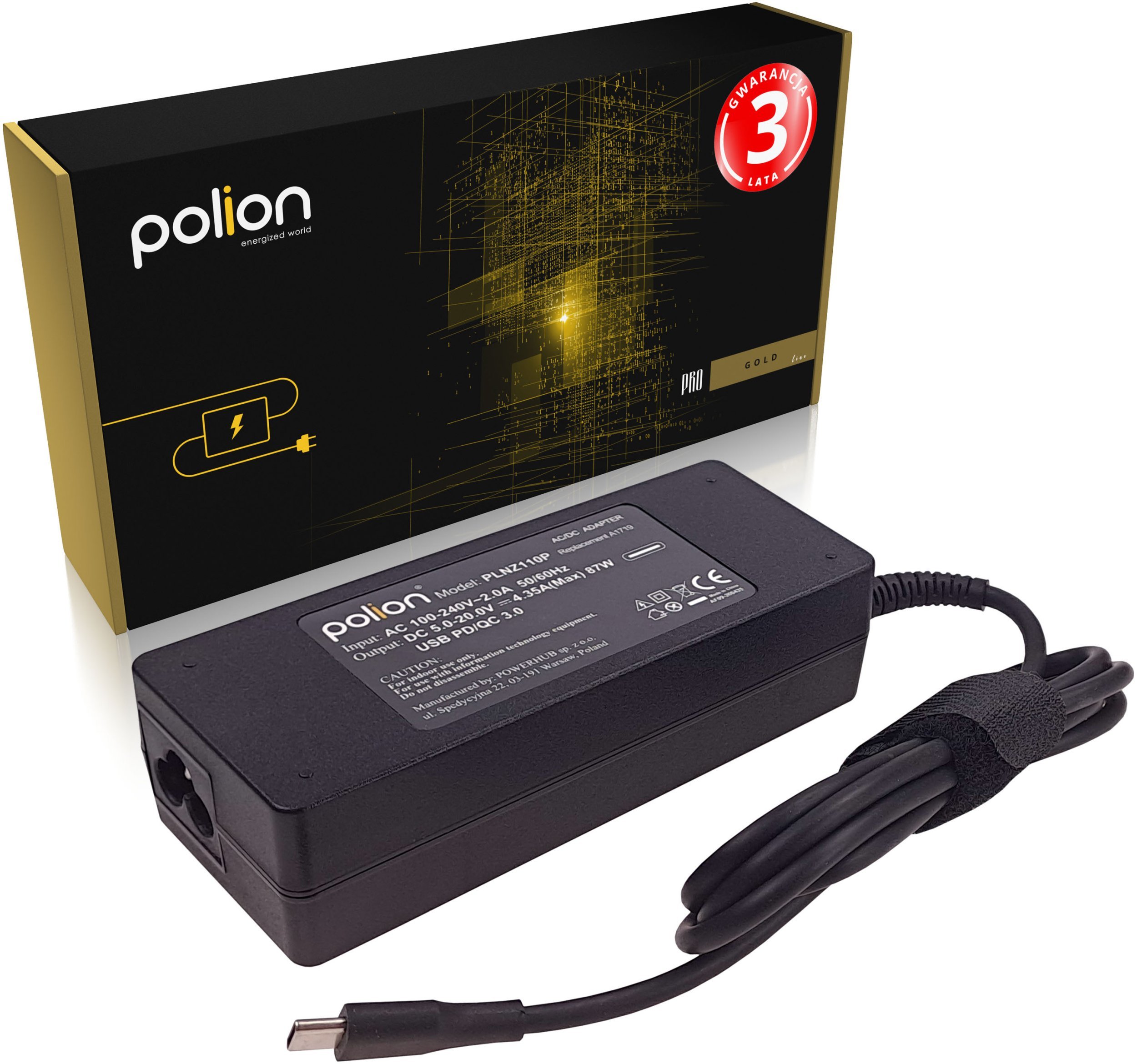 Zasilacz do laptopa APPLE 87W 20,2V 4,3A USB-C PD Power Delivery QC 3.0