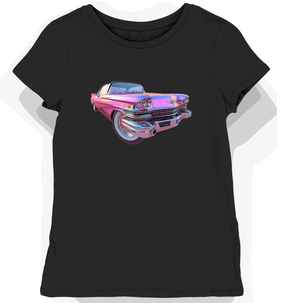 Koszulka damska czarna z Klasycznym Motywem Futurystycznego Hot Roda M