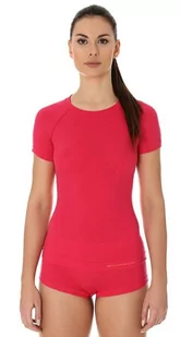 Koszulka termoaktywna damska Brubeck Active Wool SS11700 malinowy - Koszulki sportowe damskie - miniaturka - grafika 1