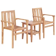 Meble ogrodowe - vidaXL 3-częściowy zestaw bistro, drewno tekowe - miniaturka - grafika 1