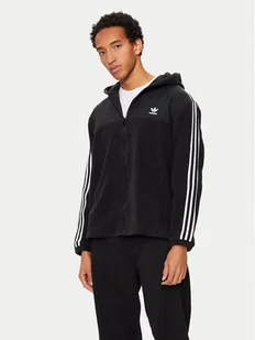adidas Bluza adicolor 3-Stripes Teddy IZ4802 Czarny Regular Fit - Bluzy męskie - miniaturka - grafika 1