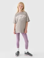 Spodnie i spodenki dla dziewczynek - 4F Legginsy dzianinowe dziewczęce - fioletowe 164 (13-14 lat) - miniaturka - grafika 1