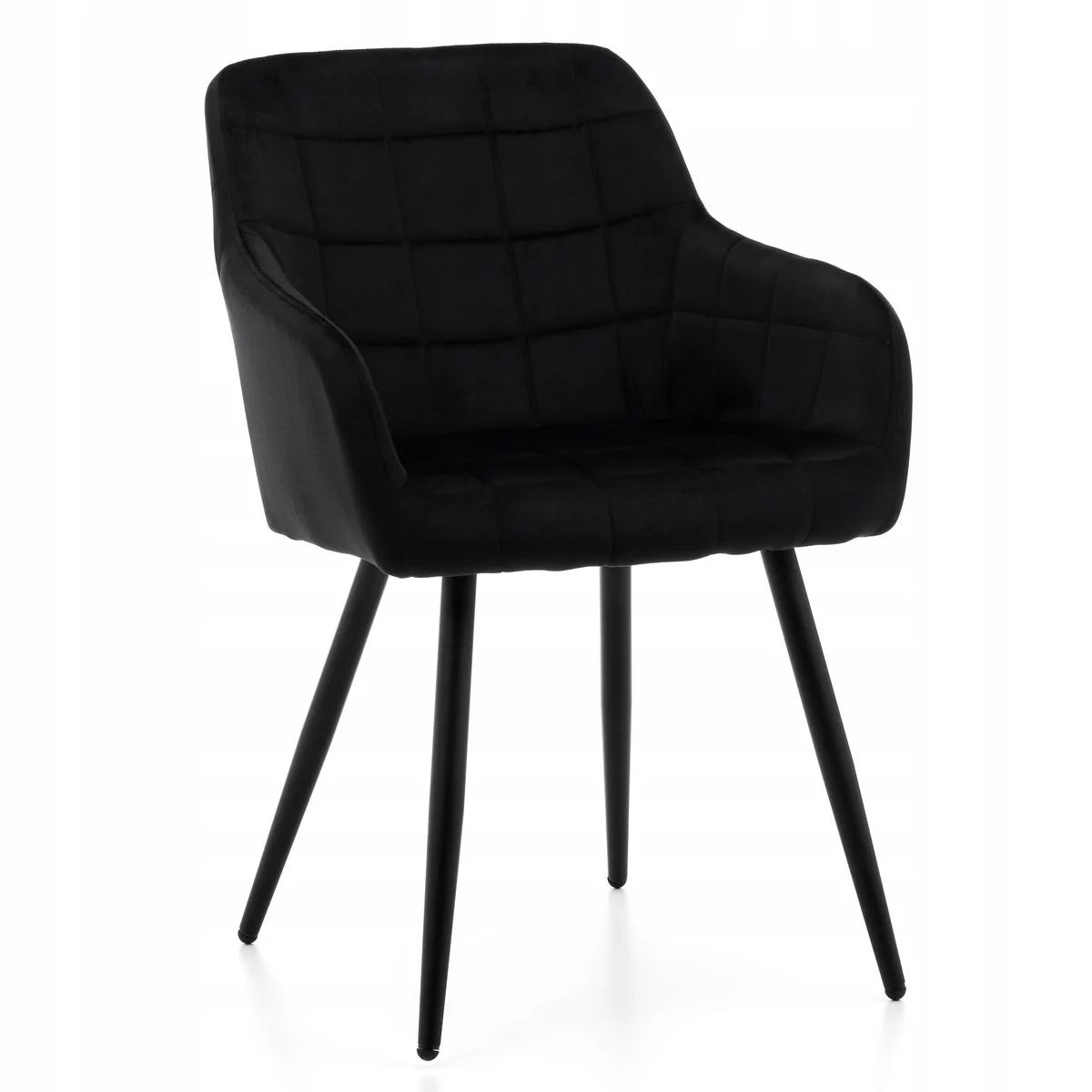 krzesło ORTE tapicerowane welurowe czarne