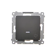 Wyłączniki światła i elektryczne - Simon Simon 54 Przycisk dzwonek z podświetleniem LED (moduł) 16AX 250V zaciski śrubowe czarny mat DD1AL.01/49 DD1AL.01/49 - miniaturka - grafika 1