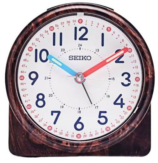 Seiko Budzik Seiko QHE210Z 8,5 cm brązowy imitacja drewna .