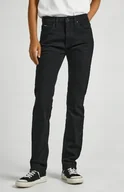 Spodnie damskie - Pepe Jeans Proste Jeansy Czarne Na Zamek 24/30 P9B - miniaturka - grafika 1