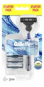 Maszynki do golenia i wkłady - Gillette Maszynka do golenia z trzema wymiennymi wkładami - Mach 3 Turbo Start Maszynka do golenia z trzema wymiennymi wkładami - Mach 3 Turbo Start - miniaturka - grafika 1