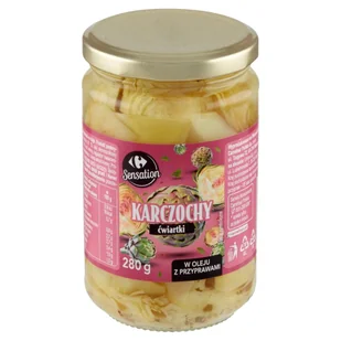 Carrefour Sensation Karczochy ćwiartki w oleju z przyprawami 280 g - Warzywa w marynacie - miniaturka - grafika 1