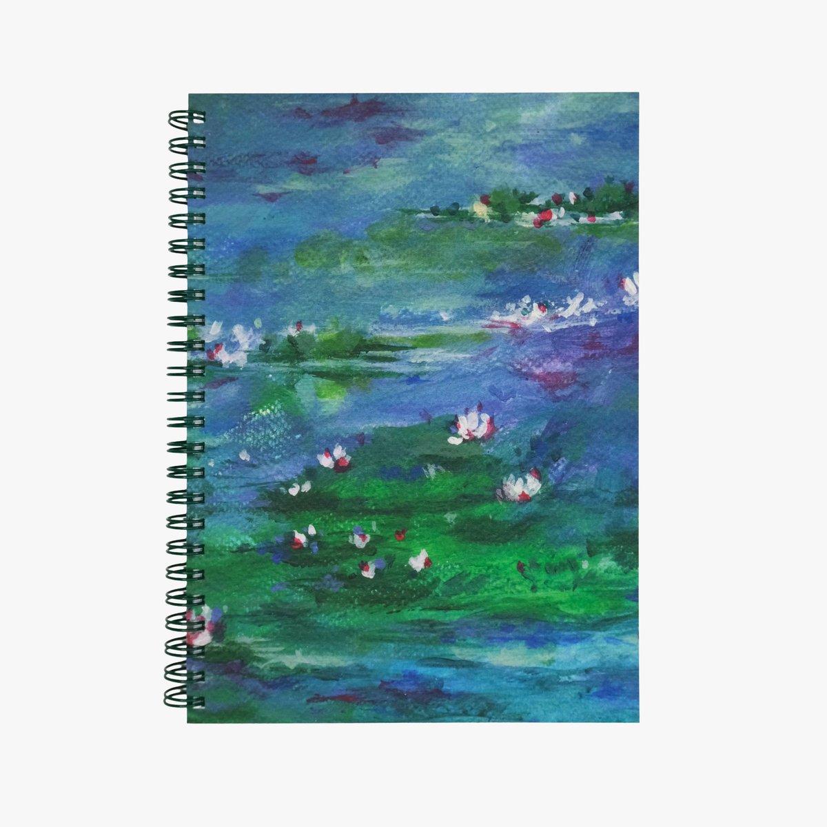 Water Lilies — kołozeszyt w kropki (A5), 120 gsm